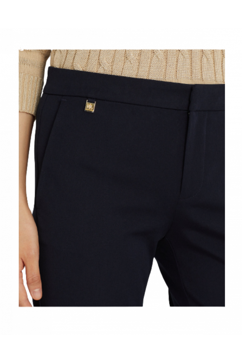 RALPH LAUREN PLSHD BI STR TWLL-PANT NAVY BLUE