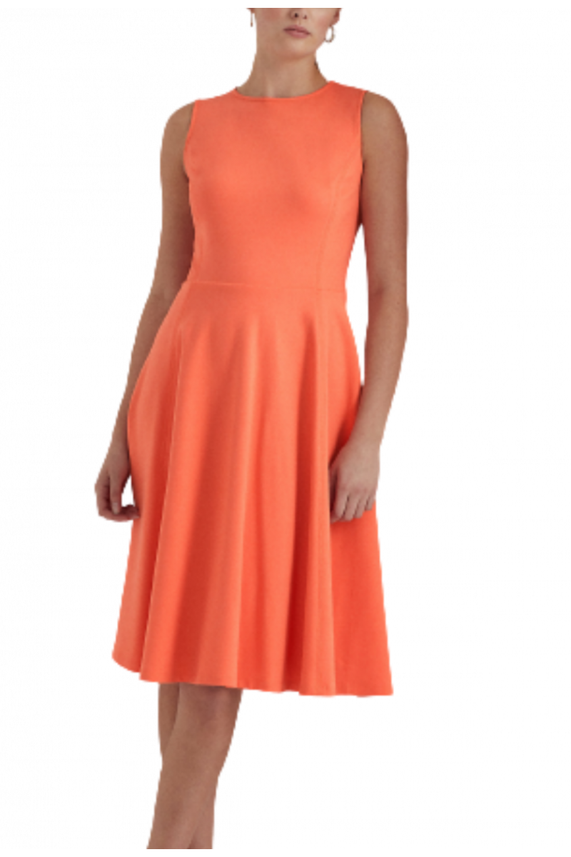 RALPH LAUREN MODERN PONTE-DRESS CORAL