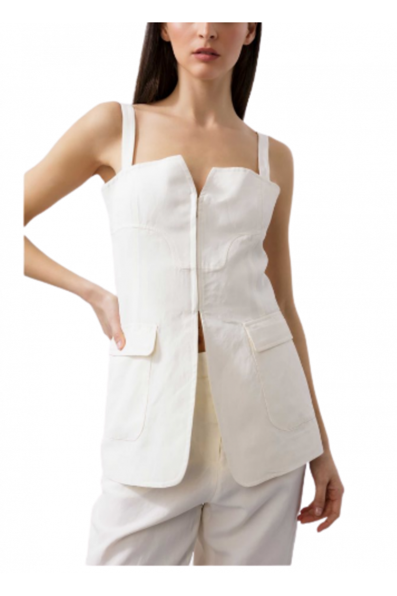 BCBGMAXAZRIA TOP 23SRT201LI02 WHITE