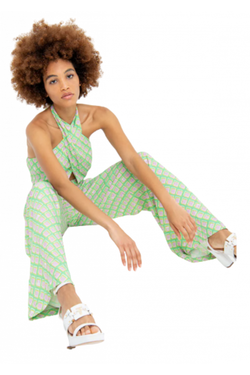 FRACOMINA FLARE OVERALL APPLEGREENLILAC JUMPSUIT