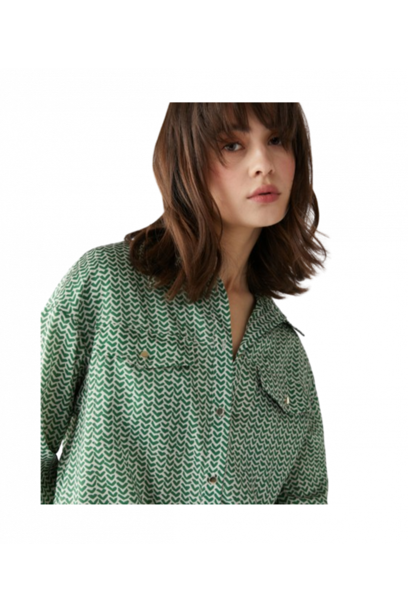 PENNY BLACK - BIBITA SHIRT EMERALD GREEN PATTERN