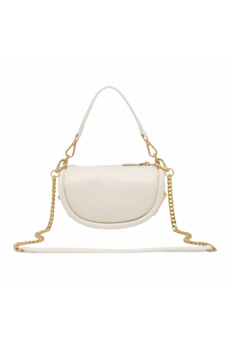 LA CARRIE WAXING CRESCENT MINI SHOULDER BAG SYNTHETIC WHITE