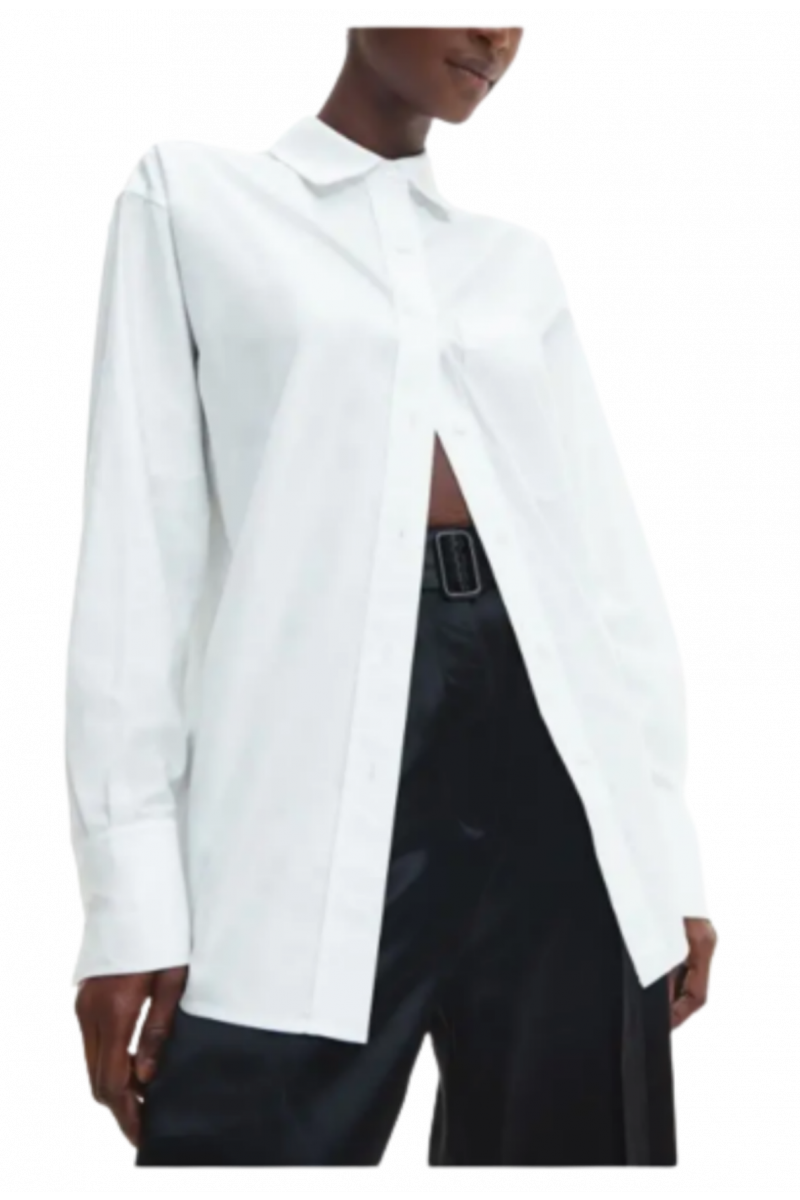 CALVIN KLEIN RELAXED COTTON SHIRT BRIGHT WHITE YAF