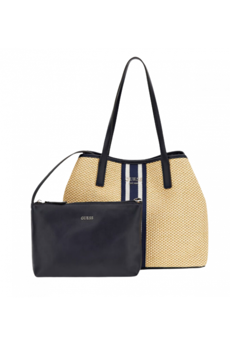 GUESS VIKKY LARGE TOTE BAG NAVY&BEIGE