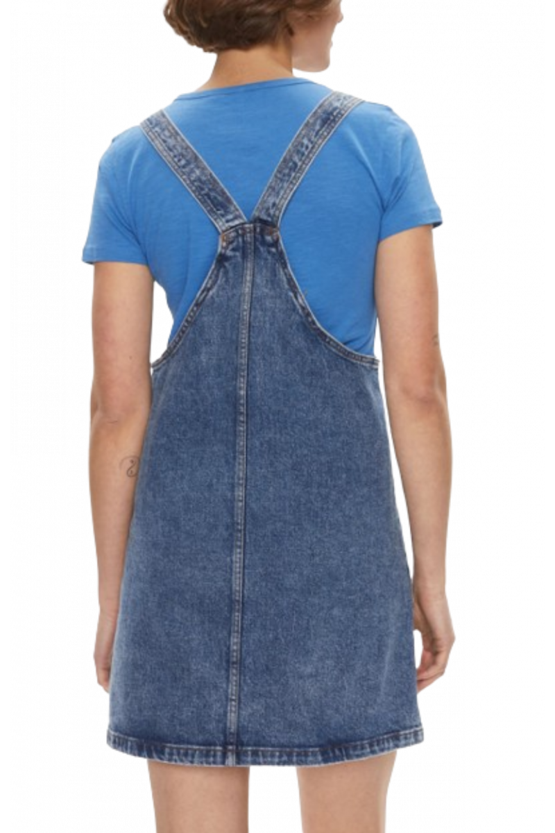 TOMMY HILFIGER PINAFORE DRESS CG4136 - DENIM MEDIUM BLUE - 1A5