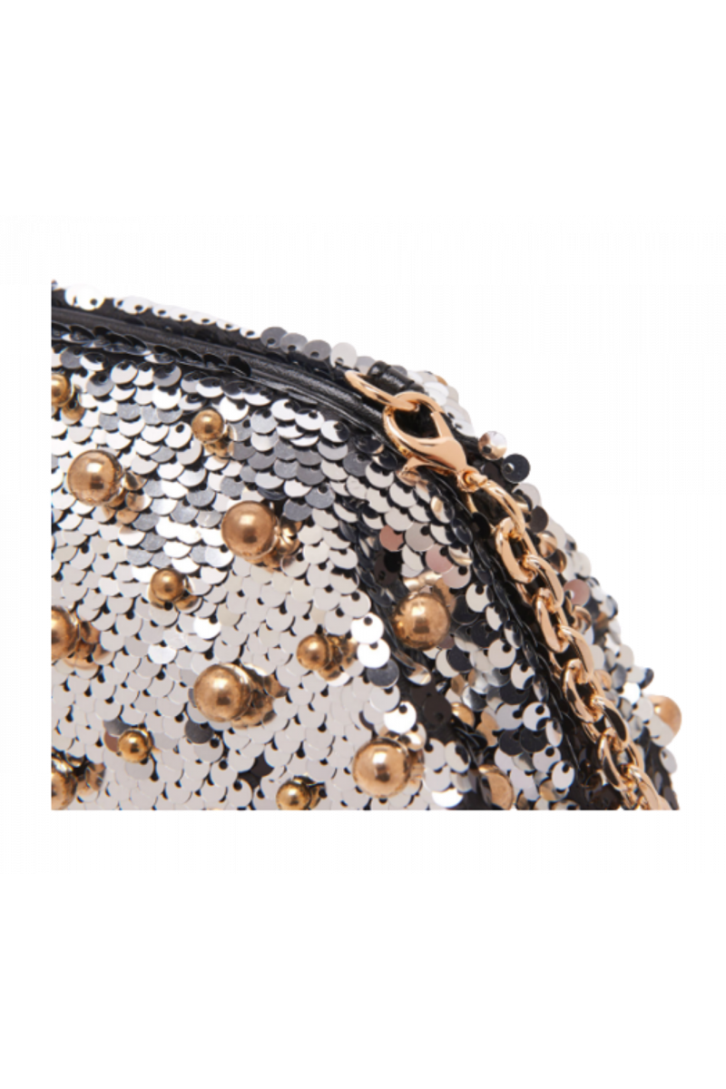 LA CARRIE NIGHT PAYETTE CLUTCH SYNTHETIC PEWTER STRASS