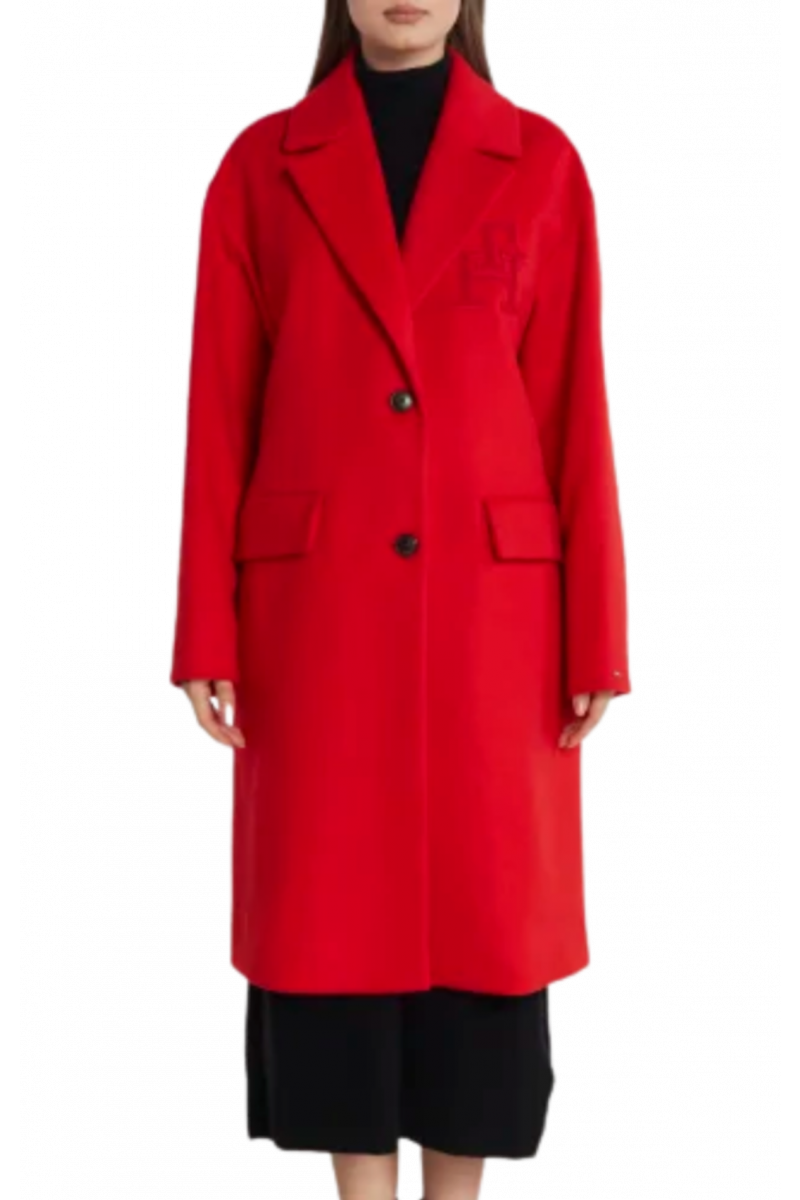 TOMMY HILFIGER - IMD WOOL BLEND SB RELAXED COAT RED