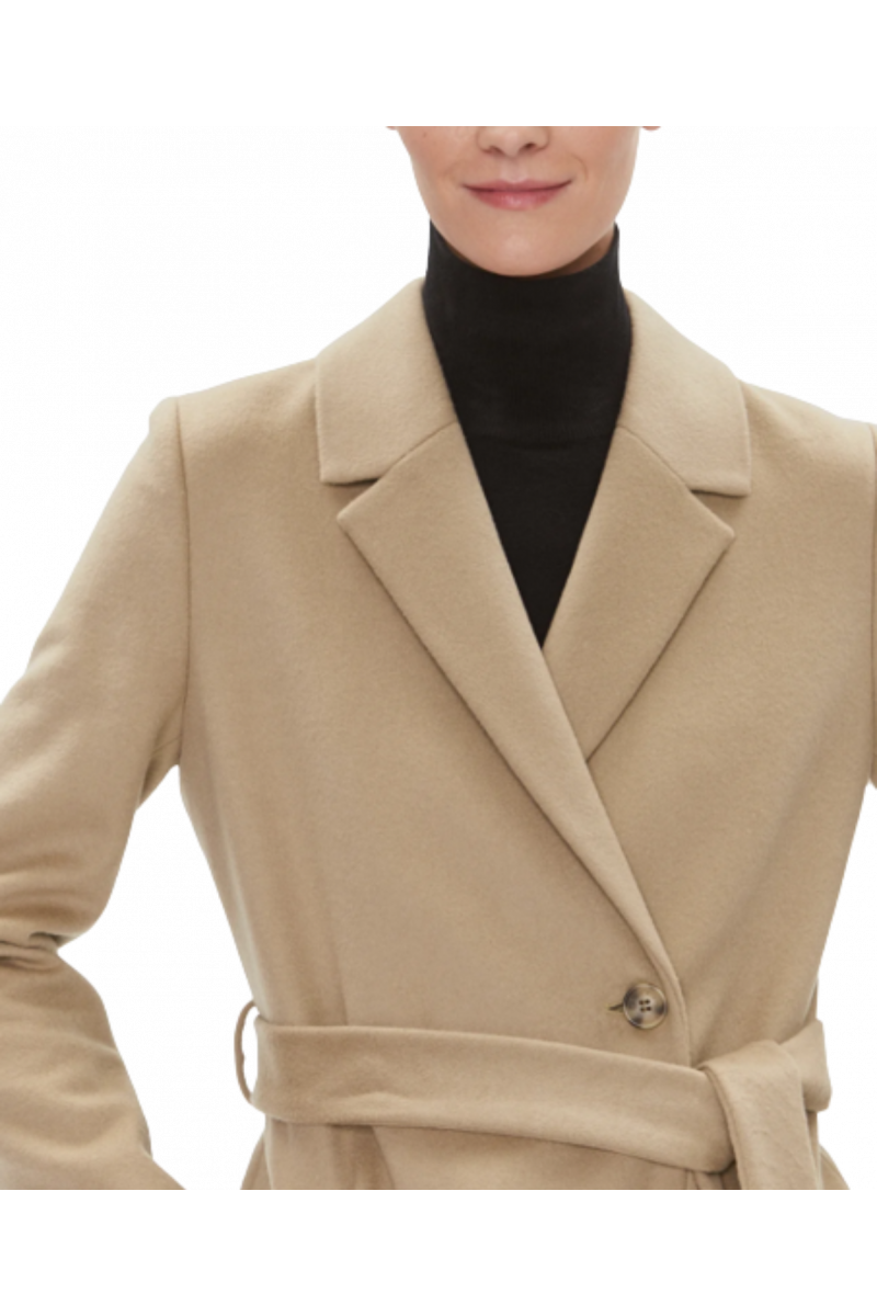 CALVIN KLEIN - ESSENTIAL WOOL WRAP COAT GINGER SNAP