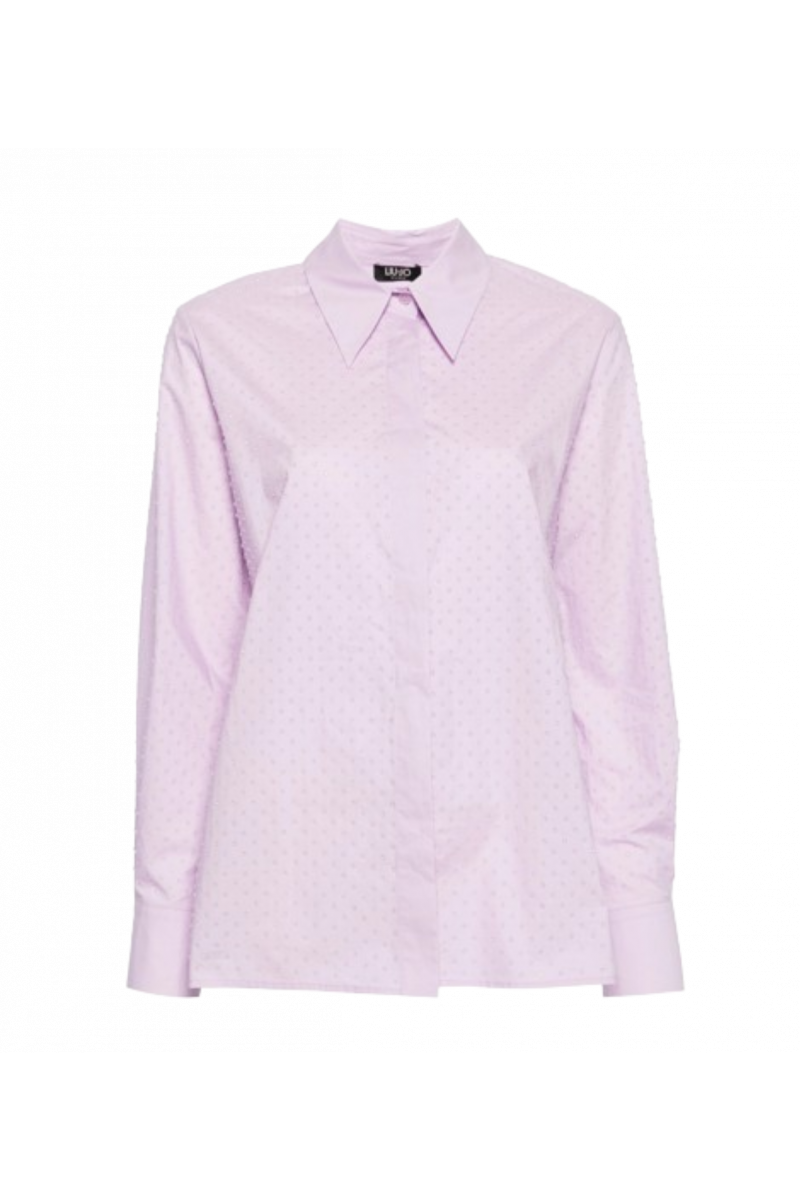 LIU JO - BLACK 1 CA4C29 CAMICIA STRASS ALLOVER ANTIQUE ROSE