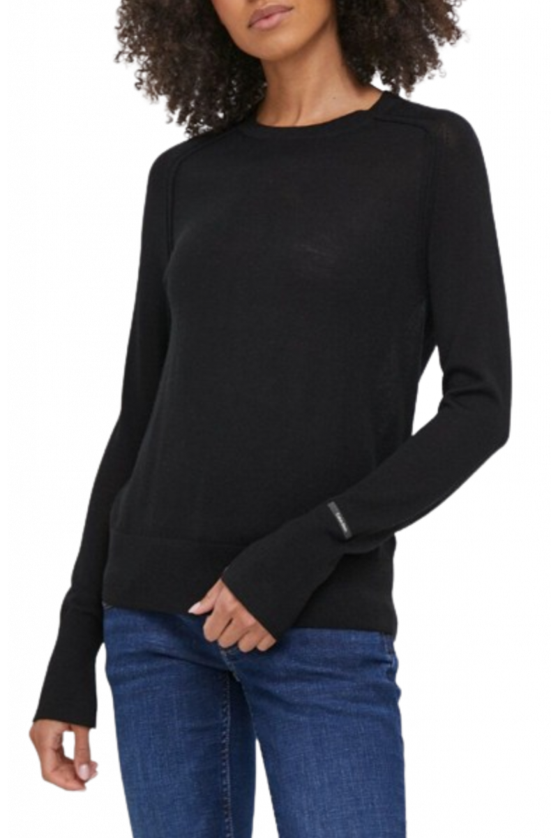 CALVIN KLEIN EXTRA FINE WOOL CREWNECK - CK BLACK - BEH