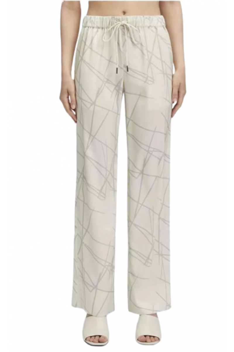 CALVIN KLEIN - LW SNINY SATIN PYJAMA PANTS DRAWN LINE/TURTLEDOVE