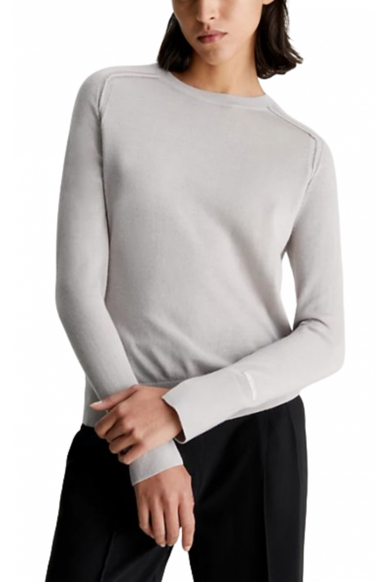 CALVIN KLEIN EXTRA FINE WOOL CREWNECK - MORNING HAZE - PP4