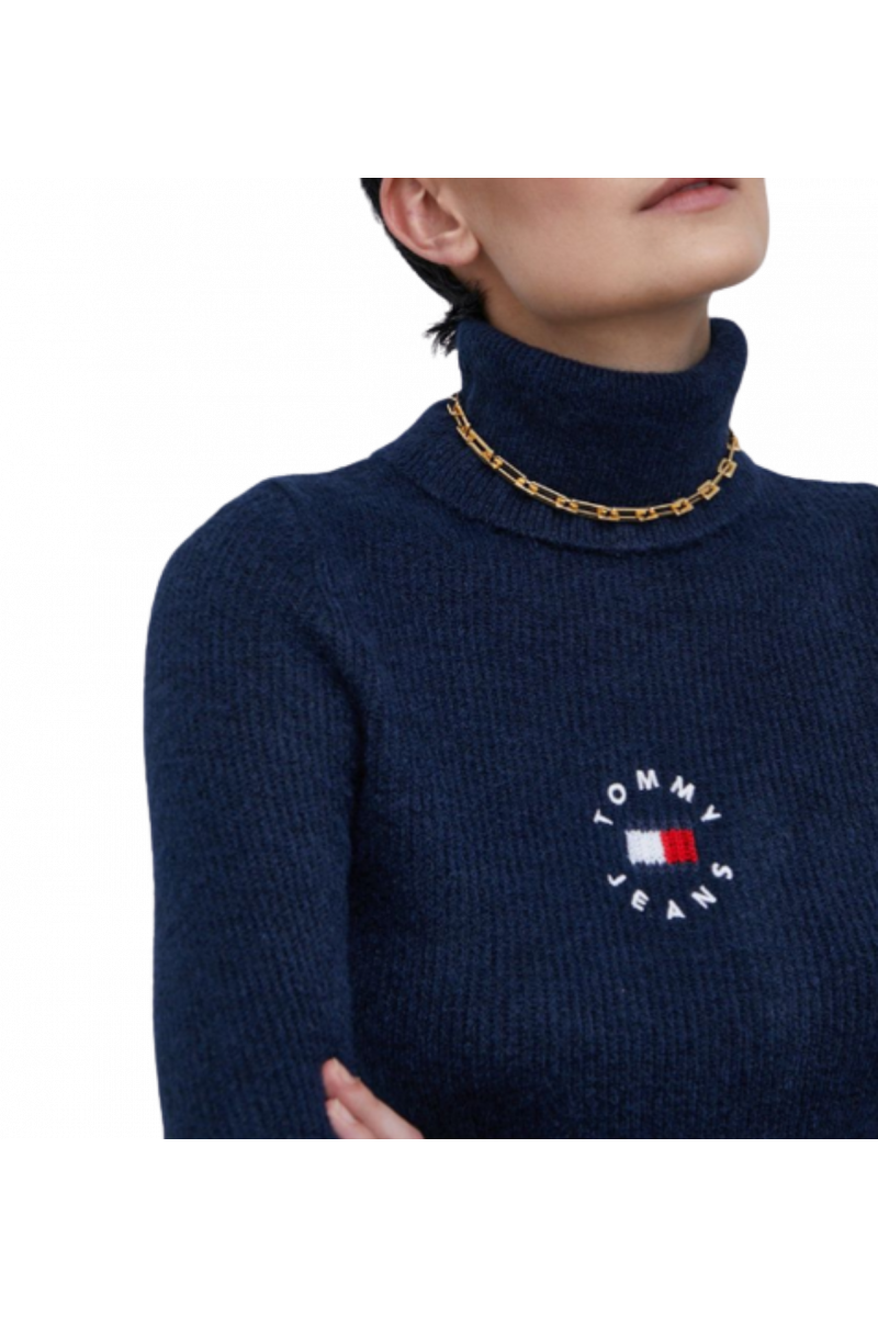 TOMMY HILFIGER TJW TINY 2 RIP TURTLENECK C87 TWILIGHT NAVY