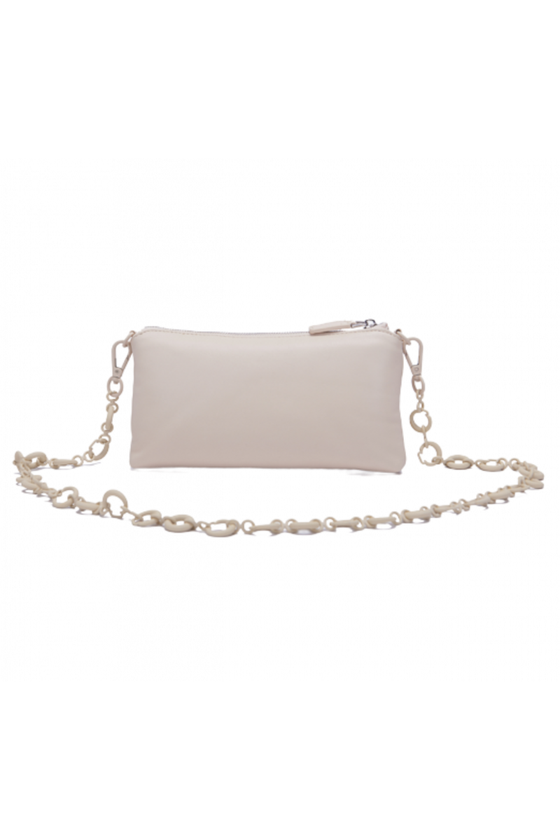 LA CARRIE DECCAN DOOBLE WALLET/BAG OFF WHITE LEATHER