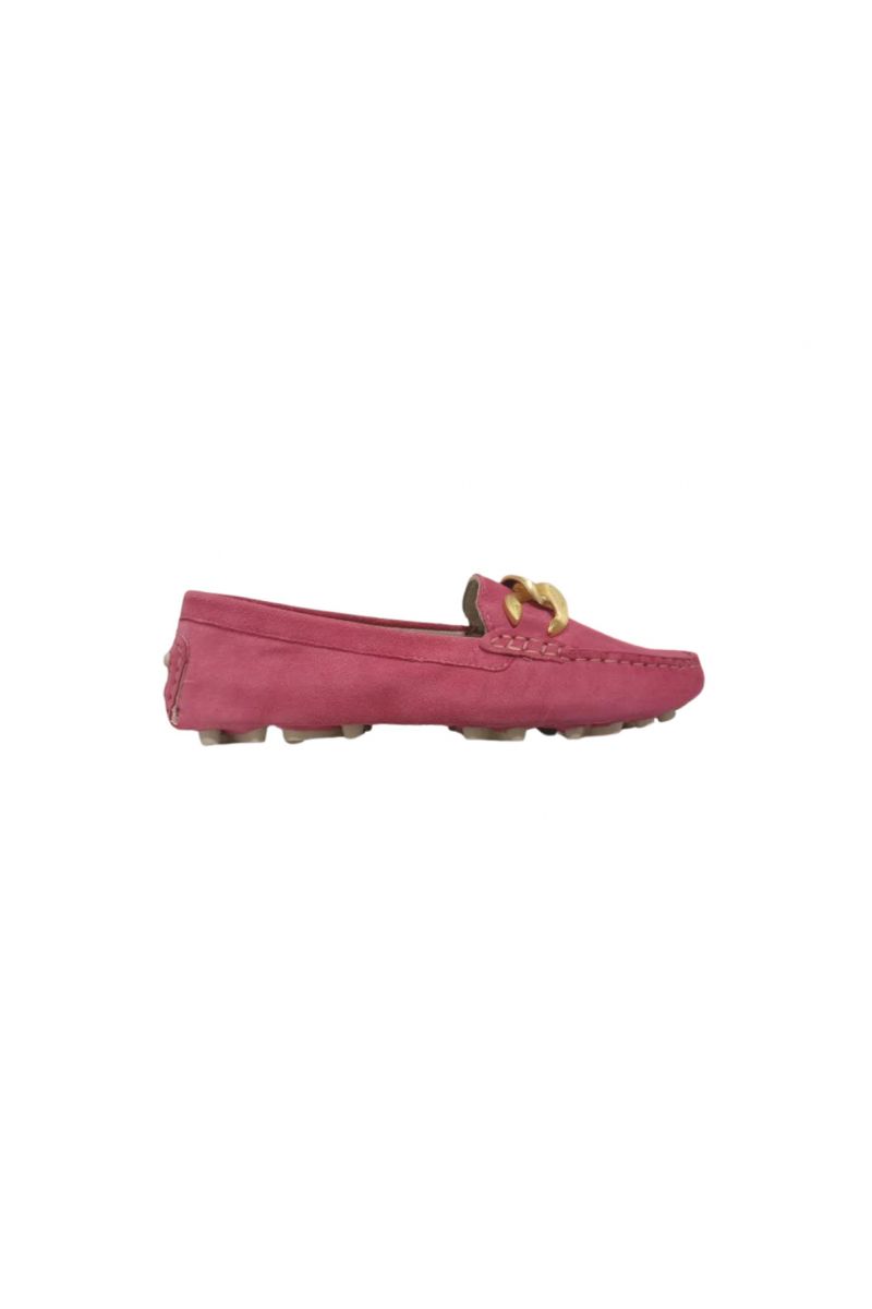 EMANUELLE VEE - MOCASSINO HOLLY CATENA KID SUEDE FUXIA
