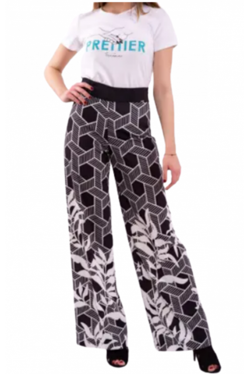 FRACOMINA FLARE PANT BLK/WHT