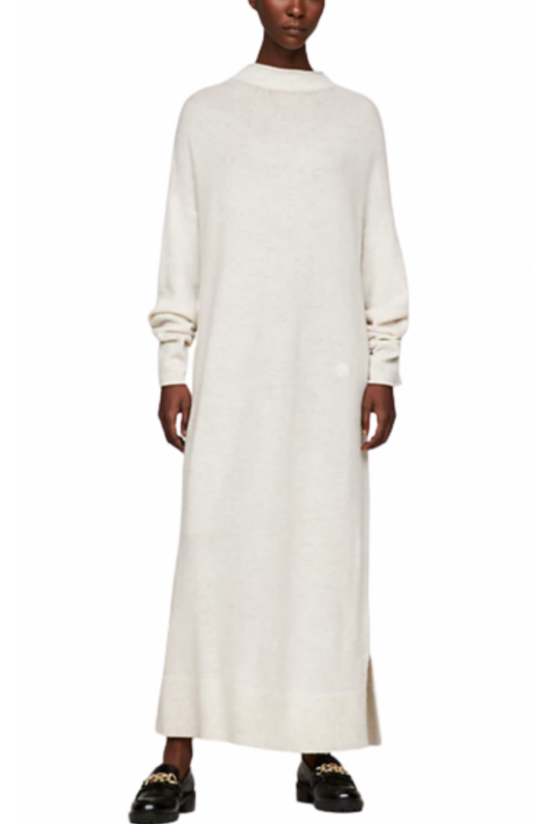 TOMMY HILFIGER - SOFT WOOL MIDI DRESS ANCIENT WHITE