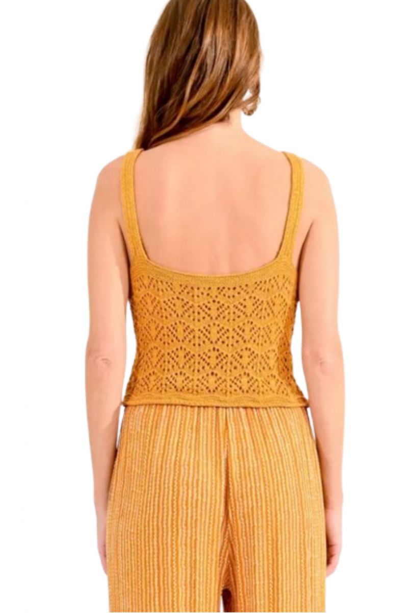 MOLLY BRACKEN LADIES KNITTED TANKTOP LA1500 YELLOW MANGO