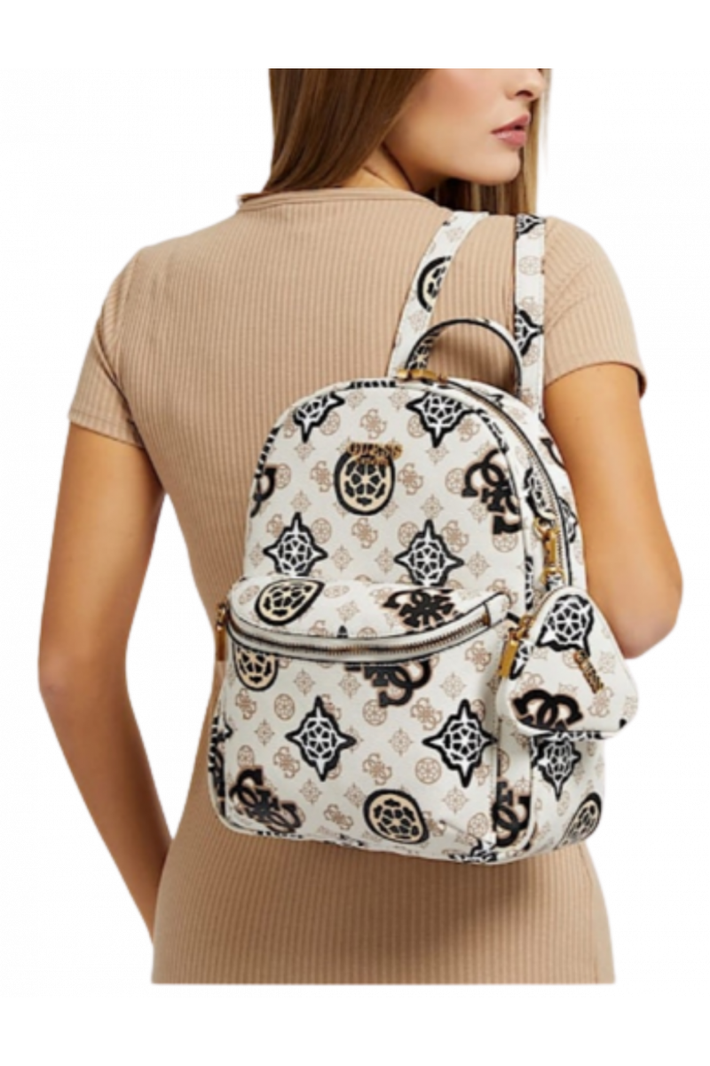 GUESS HOUSE PARTY LARGE BACKPACK CREAM LOGO PP868633