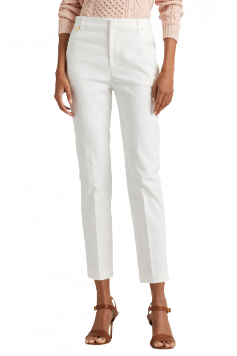 RALPH LAUREN STRETCH DBL CTN-PANT WHITE