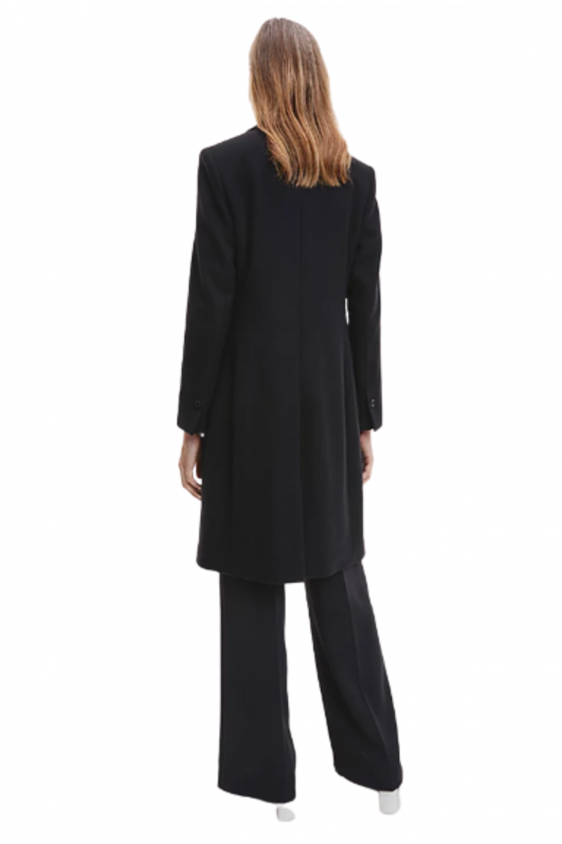 CALVIN KLEIN ESSENTIAL WOOL CROMBIE COAT BEH