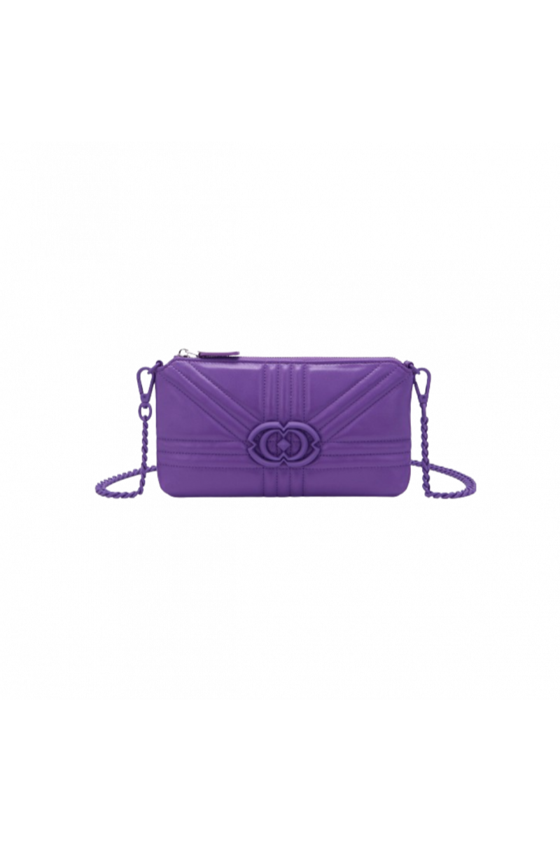 LA CARRIE - GRATE DOUBLE WALLET/BAG LEATHER VIOLET