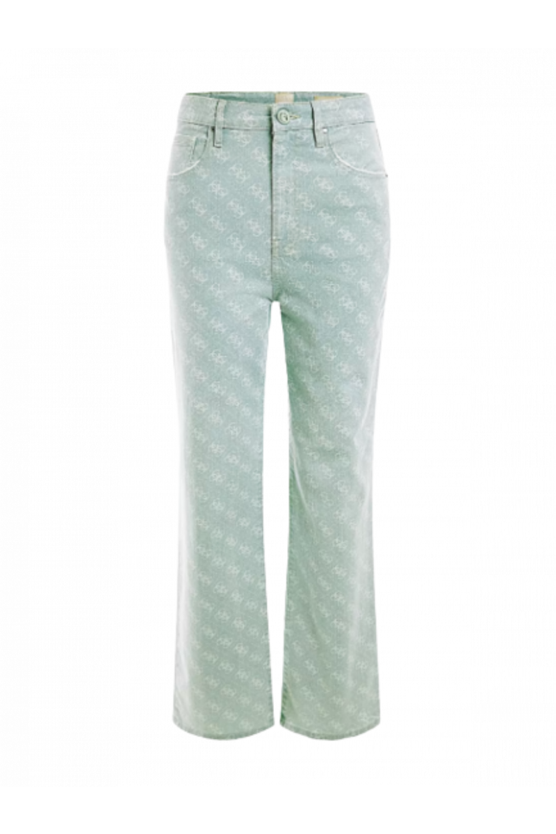 GUESS MELROSE JEAN PANT W3RA32WF5V3 4G LOGO LIGHT GREEN