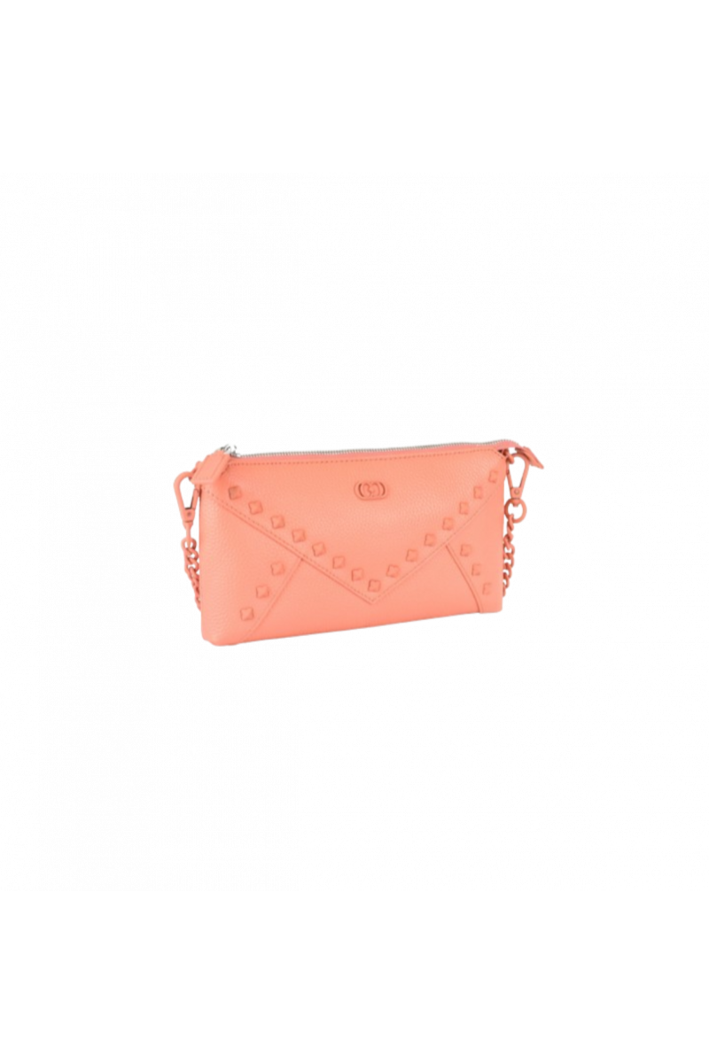 LA CARRIE - FRIVOLOUS M. DOUBLE WALLET TEMBLED LEATHER SALMON