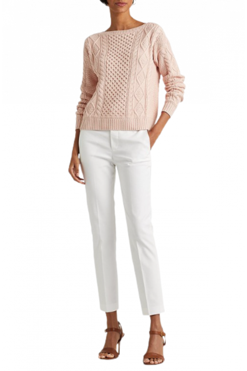 RALPH LAUREN STRETCH DBL CTN-PANT WHITE