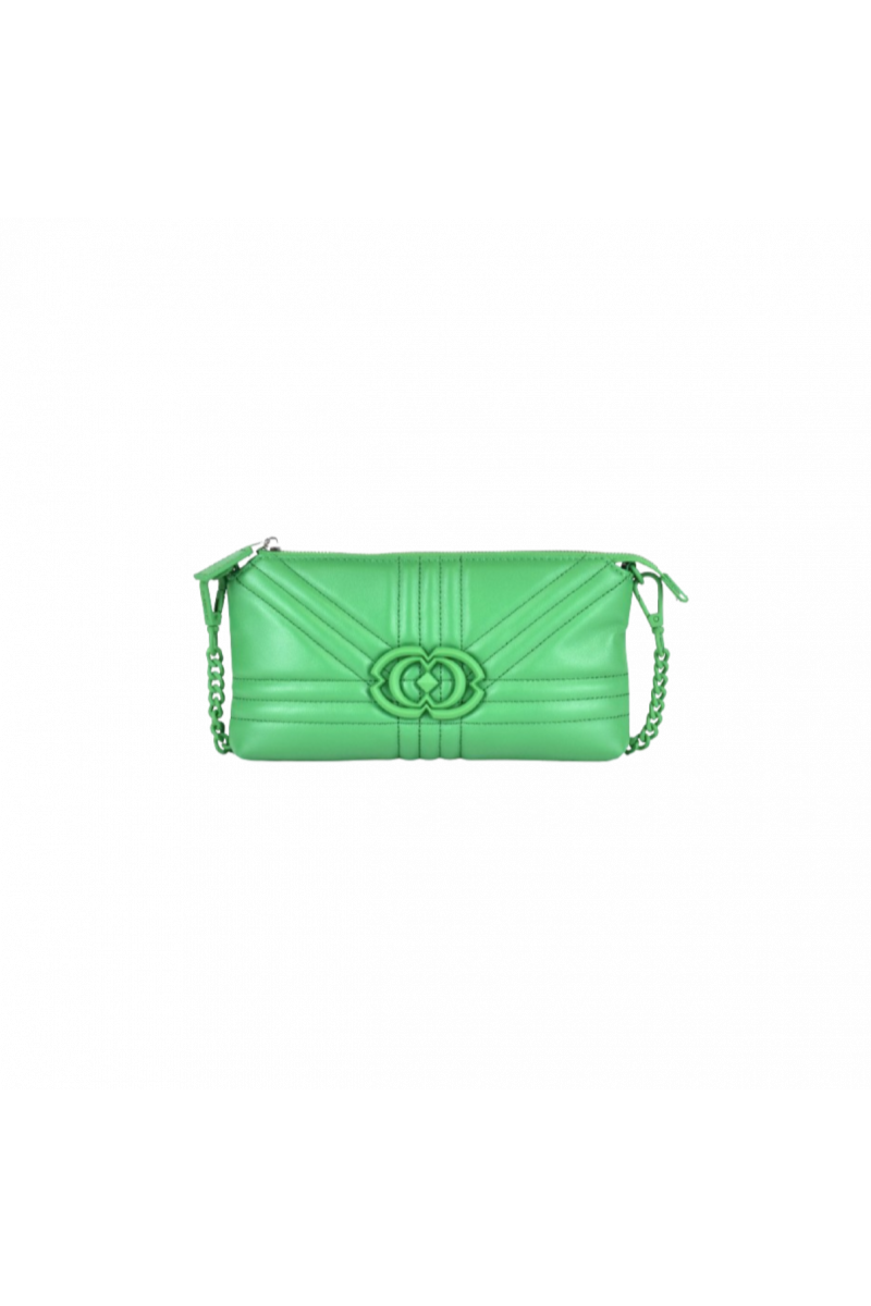 LA CARRIE - GRATE DOUBLE WALLET/BAG LEATHER GREEN