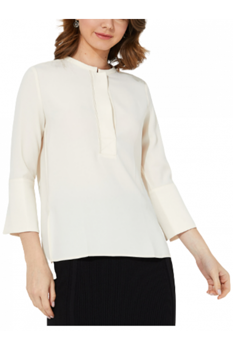 CALVIN KLEIN SUSTAINABLE TWILL BLOUSE - SEEDPEARL PEX