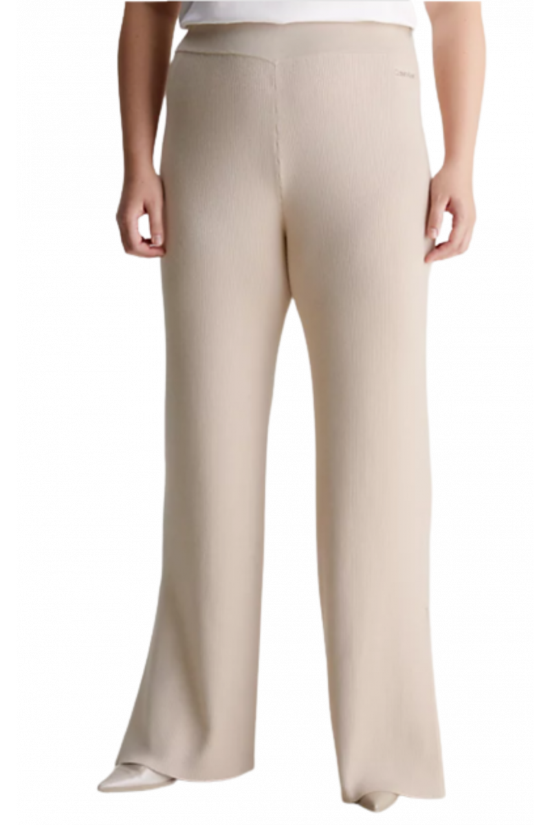 CALVIN KLEIN ESSENTIAL RIB WIDE LEG PANT DOESKIN