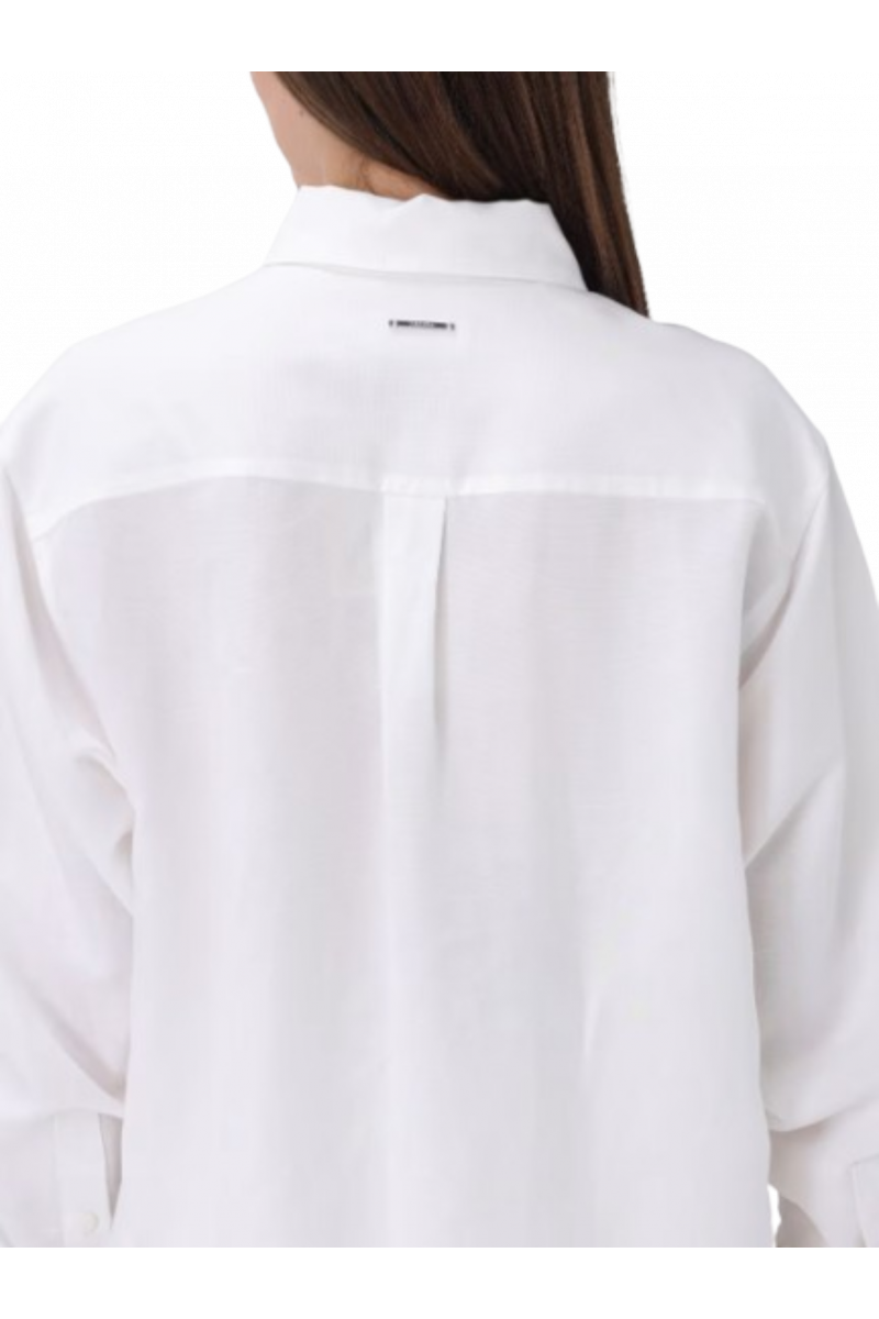 CALVIN KLEIN - LINEN BLEND RELAXED SHIRT WHITE_YAF