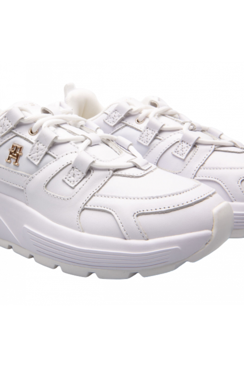 TOMMY HILFIGER - TH PREMIUM RUNNER LEATHER WHITE SNEAKER