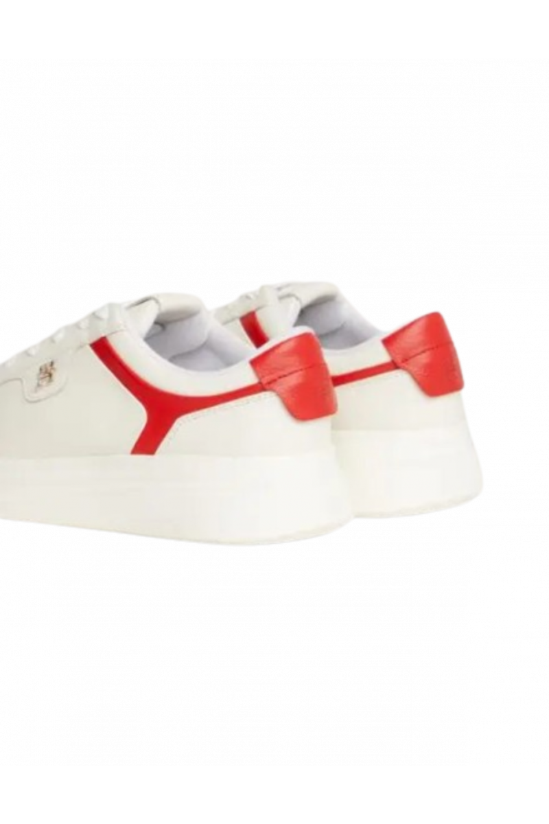 TOMMY HILFIGER POINTY COURT SNEAKER - WHITE/RED - 0K5