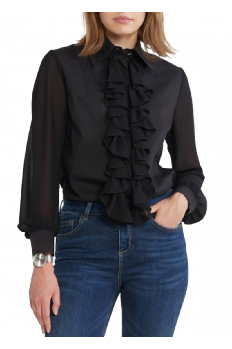 LIU JO BLACK CF3C25 CAMICIA MIX TESSUTI