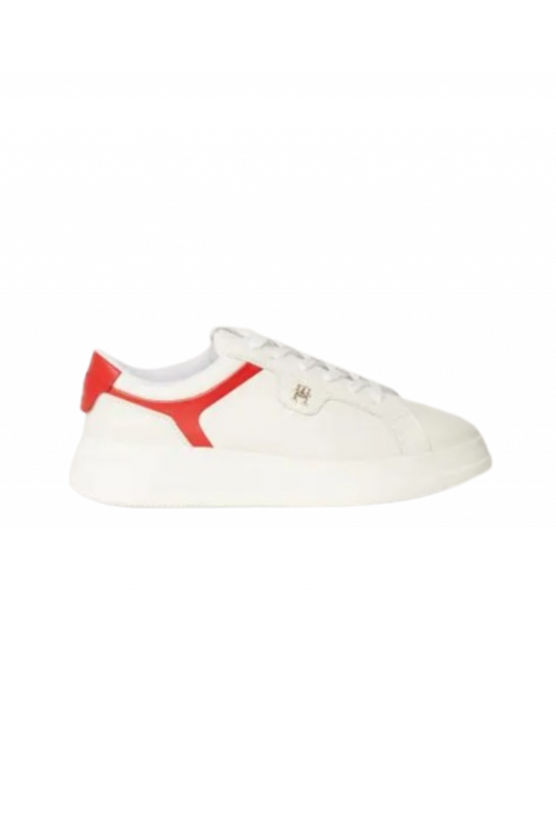 TOMMY HILFIGER POINTY COURT SNEAKER - WHITE/RED - 0K5