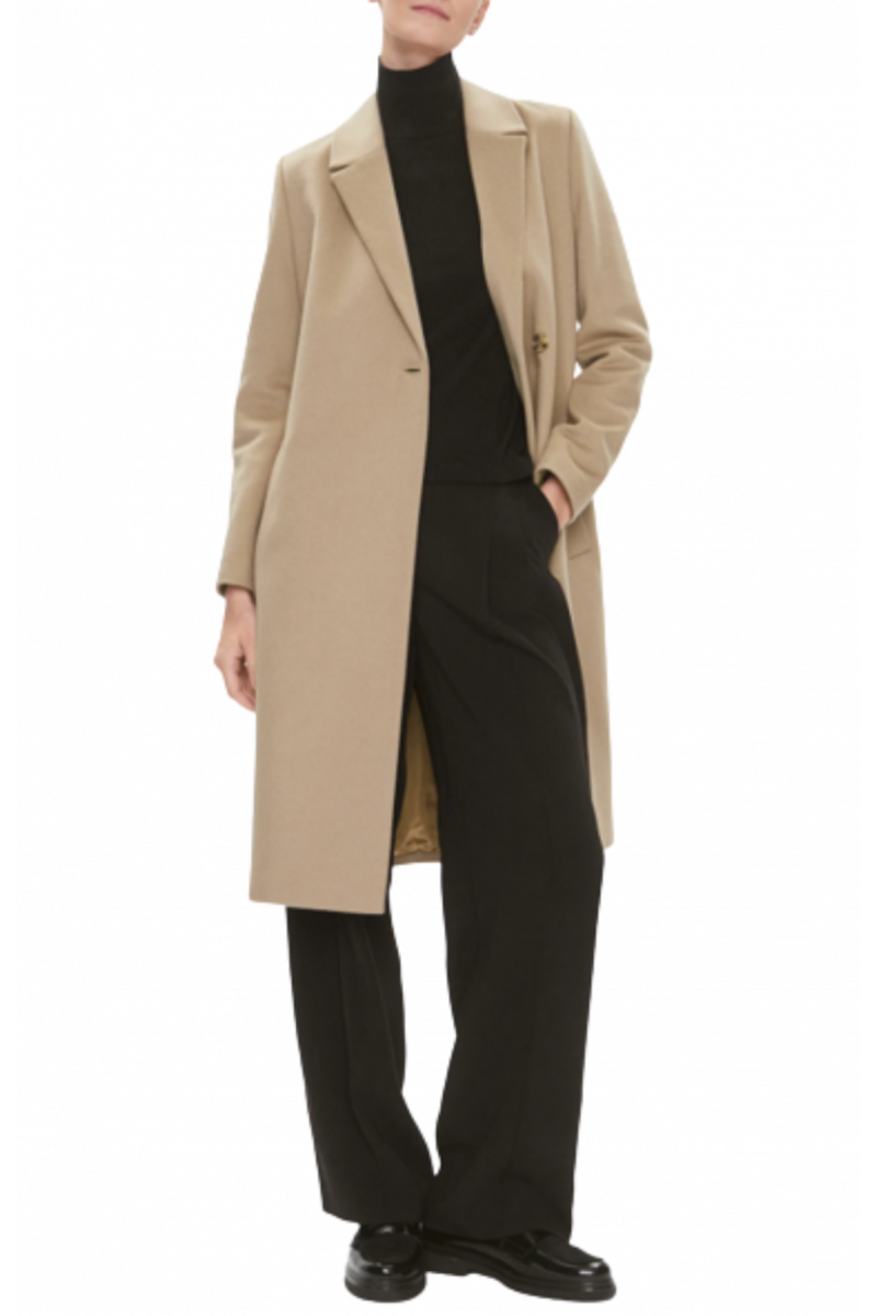 CALVIN KLEIN - ESSENTIAL WOOL WRAP COAT GINGER SNAP