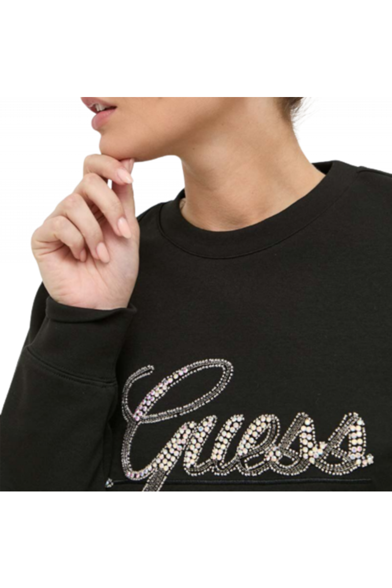 GUESS CN SCRIPT SWEATSHIRT BLACK