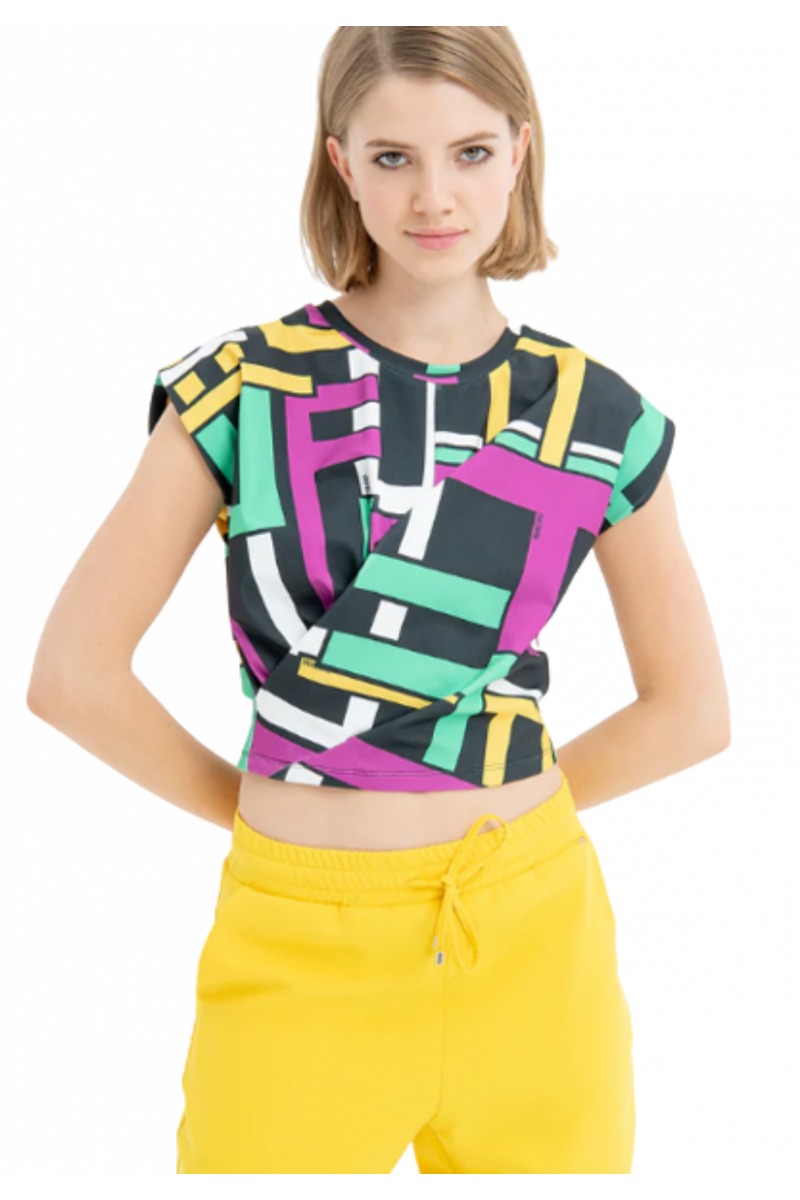 FRACOMINA CROPPED TOP PRINT MULTICOLORGEOMETRIC Q18