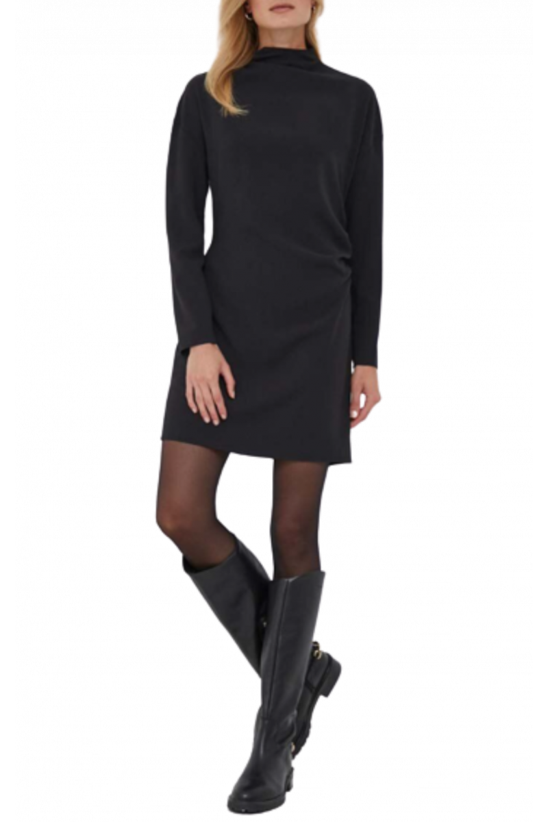 CALVIN KLEIN TWILL LS SHIFT DRESS BLACK - K20K206110_BEH
