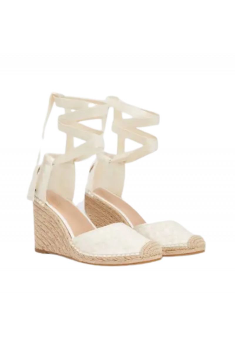 TOMMY HILFIGER CLOSED TOE WEDGE MONOGRAM - OFF WHITE 0K8