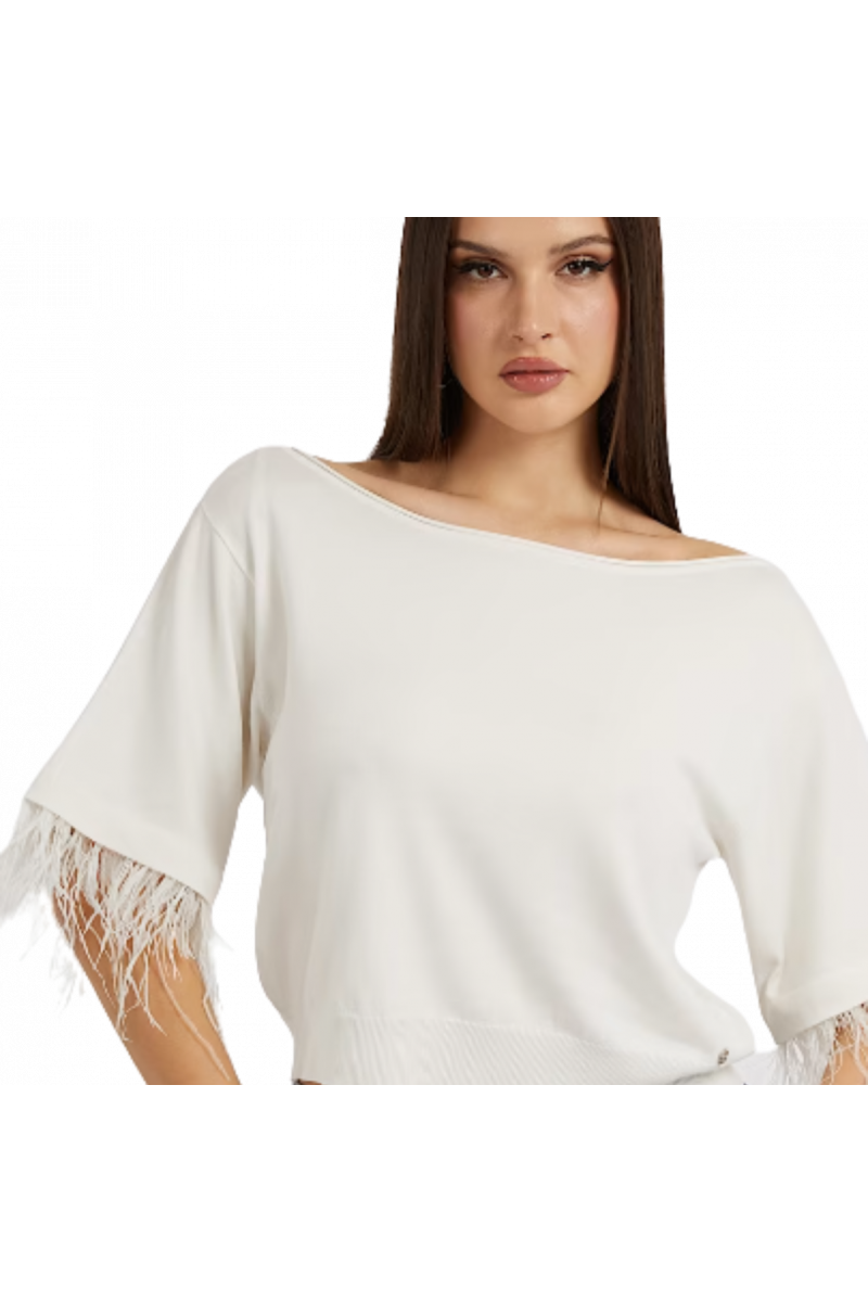 GUESS ANGELE KNITTED SWEATER W3RR57Z34I0 WHITE