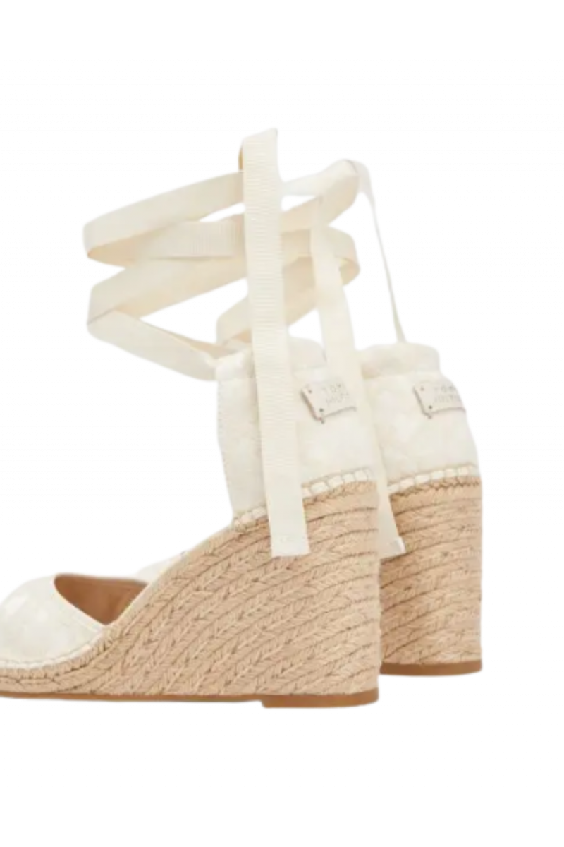 TOMMY HILFIGER CLOSED TOE WEDGE MONOGRAM - OFF WHITE 0K8