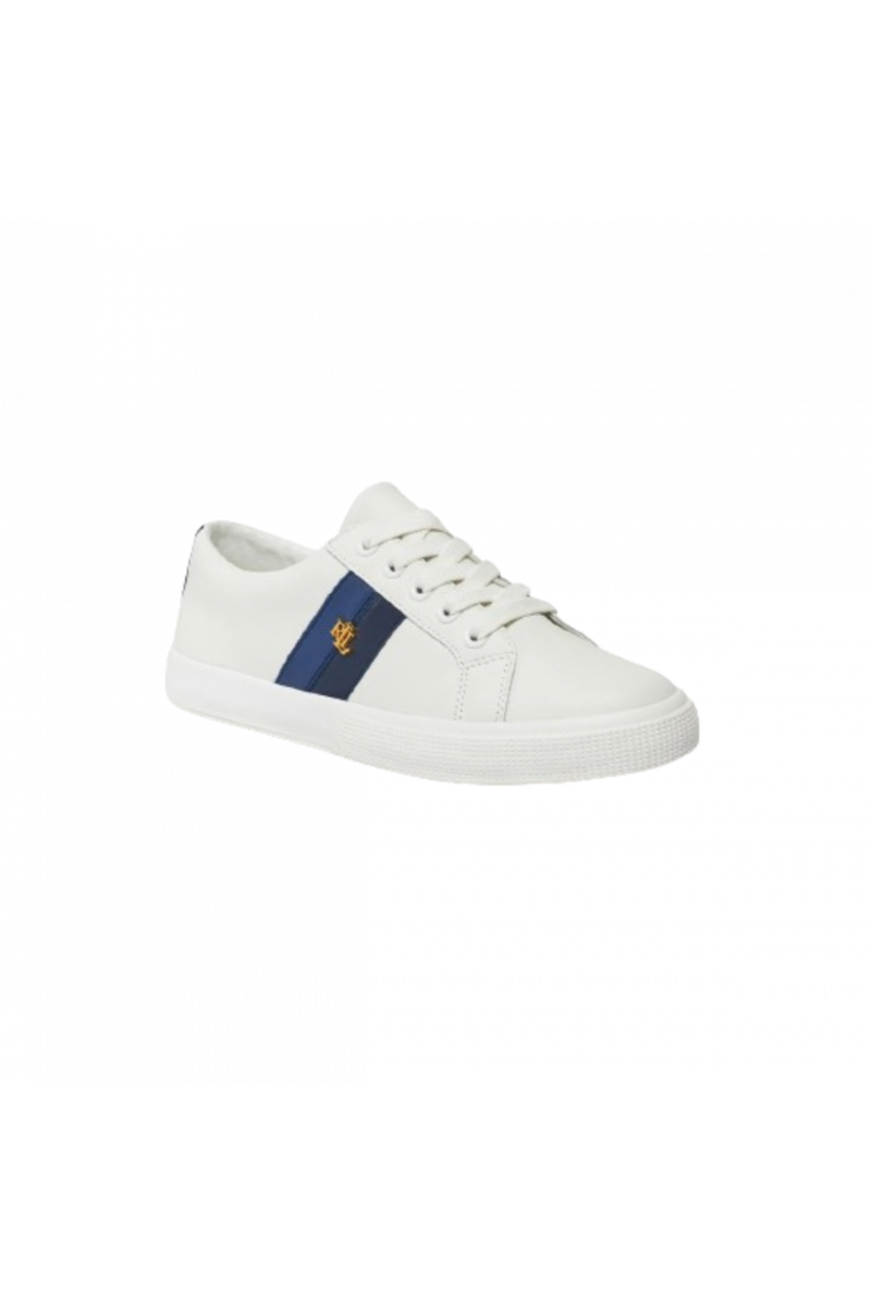 RALPH LAUREN - JANSON II SNEAKERS LOW TOP LACE SNOW WHITE/BLUE