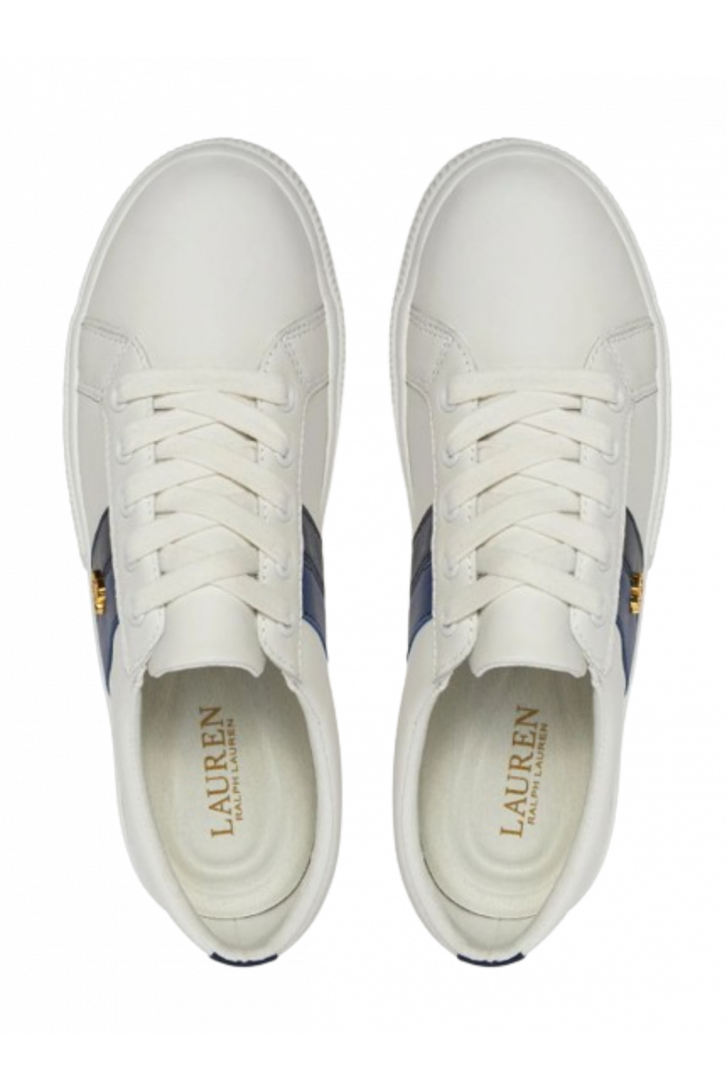 RALPH LAUREN - JANSON II SNEAKERS LOW TOP LACE SNOW WHITE/BLUE