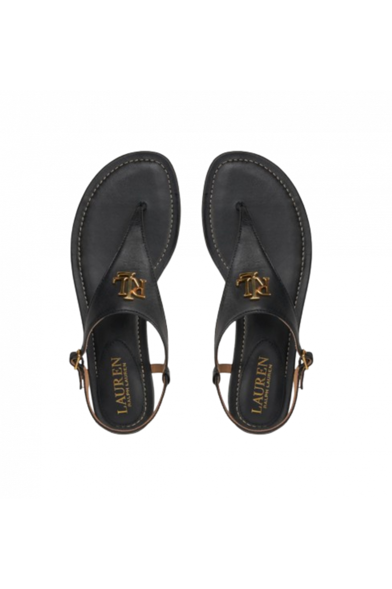 RALPH LAUREN - ELLINGTON SANDALS-FLAT BLACK