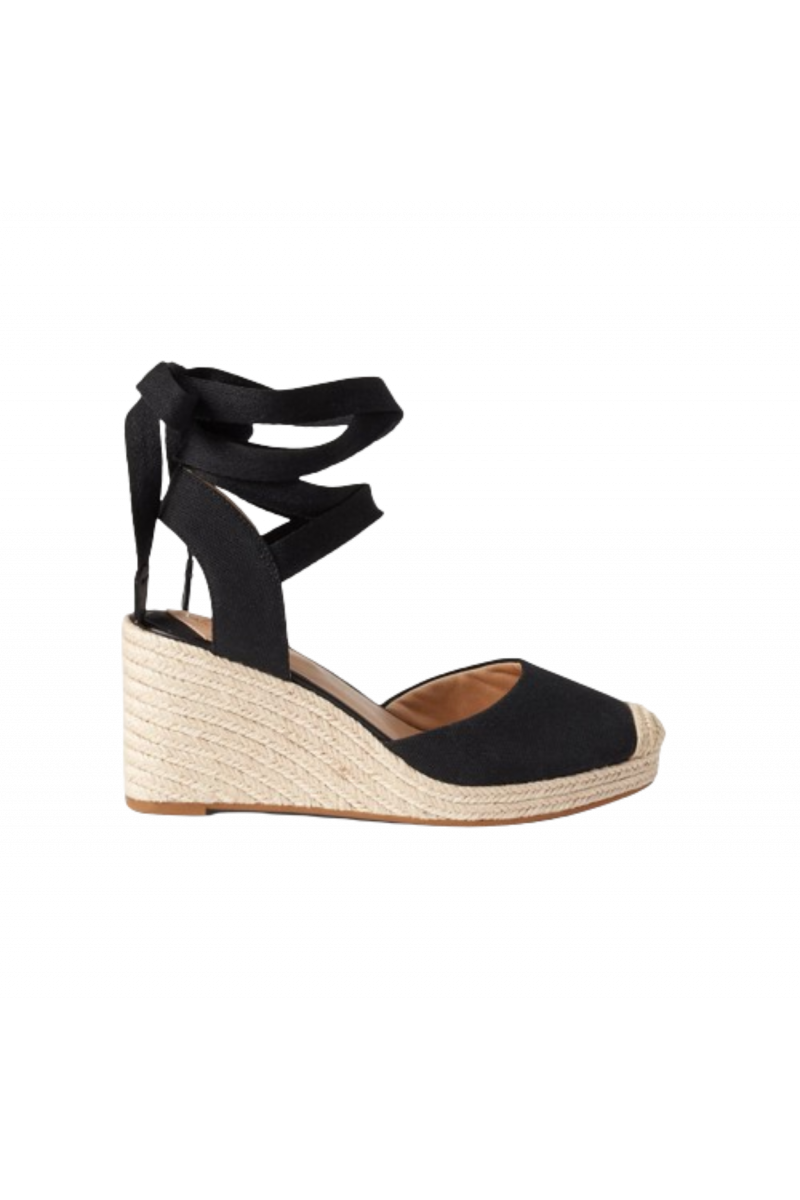 RALPH LAUREN - PAISLEE ESPADRILLES WEDGE BLACK