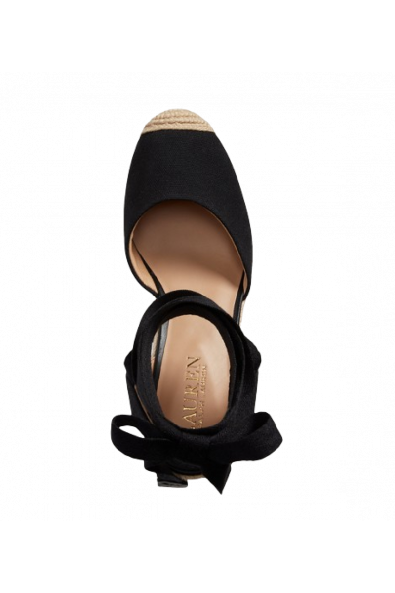 RALPH LAUREN - PAISLEE ESPADRILLES WEDGE BLACK