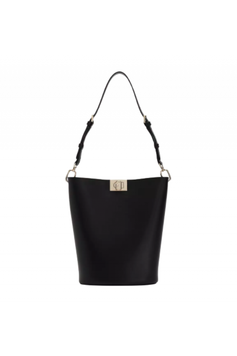 FURLA FLEUR MINI BUCKET BAG - VITELLO ROMA NERO